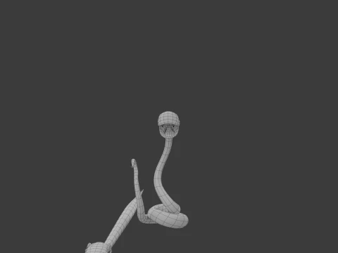 Kartun ular 02 Model 3D