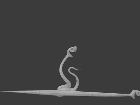 Kartun ular 02 Model 3D