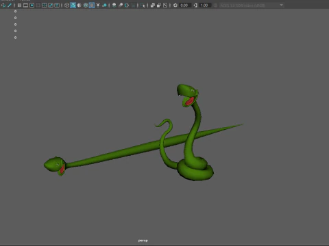 Kartun ular 02 Model 3D
