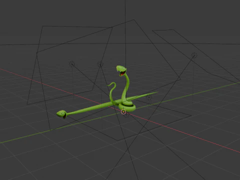 Kartun ular 02 Model 3D