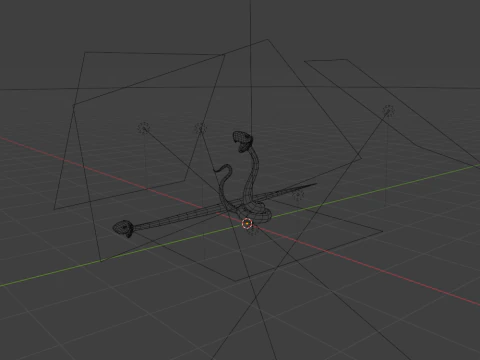 Kartun ular 02 Model 3D