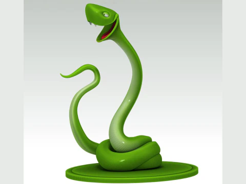 Kartun ular 02 Model 3D