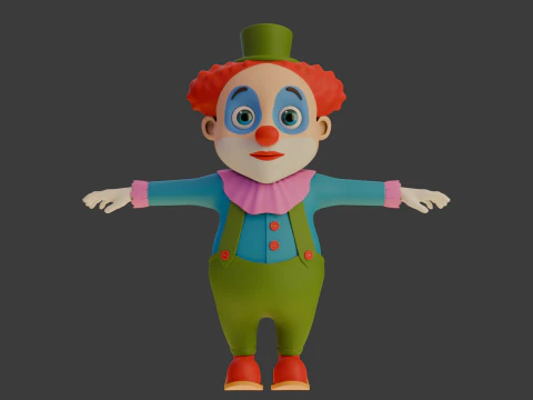 Clown cartoon 04 3D Model