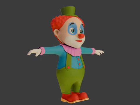 Clown cartoon 04 3D Model