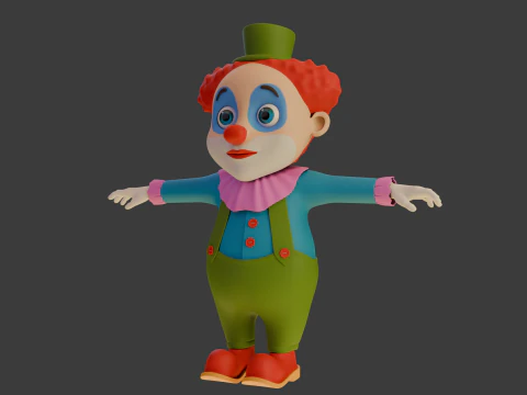 Clown cartoon 04 3D Model