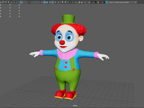 Clown cartoon 04 3D Model