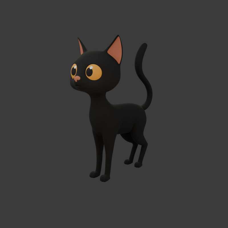 Cat cartoon 3D 모델 .c4d .max .obj .3ds .fbx .stl .blend