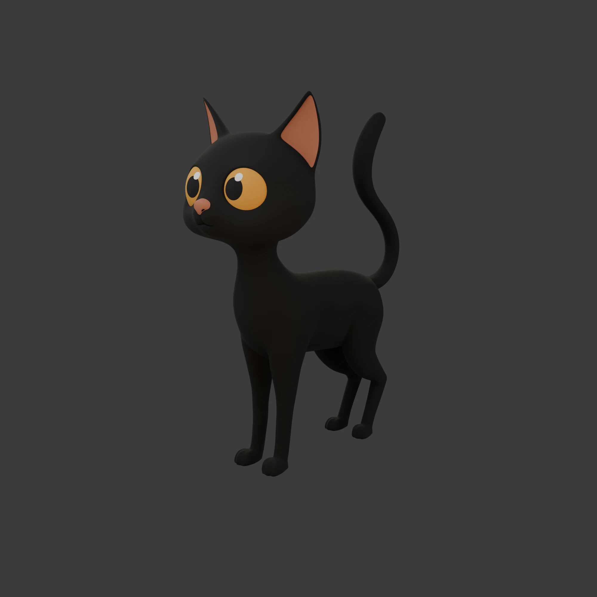Cat cartoon 3D Model .c4d .max .obj .3ds .fbx .stl .blend 