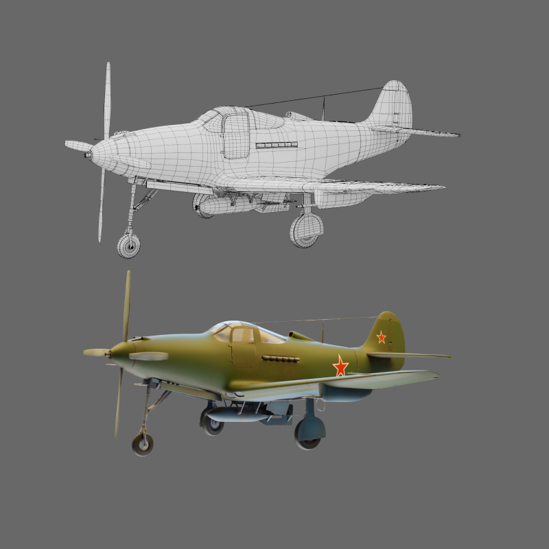 Soviet Fighter Plane Airacobra 3Dモデル .c4d .max .obj .3ds .fbx .stl .blend
