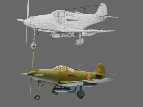 Soviet Fighter Plane Airacobra 3D 모델
