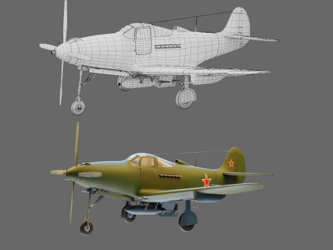 Aereo da caccia sovietico Airacobra Modello 3D