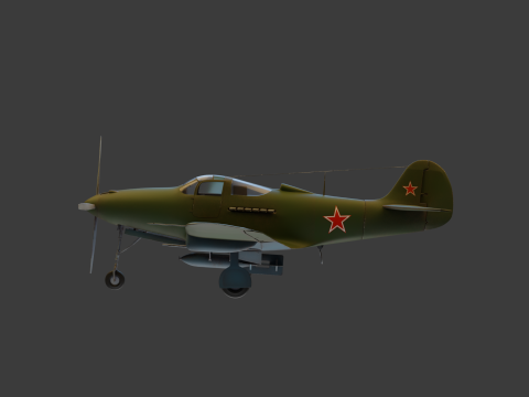 Soviet Fighter Plane Airacobra 3Dモデル