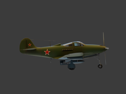 Soviet Fighter Plane Airacobra 3Dモデル