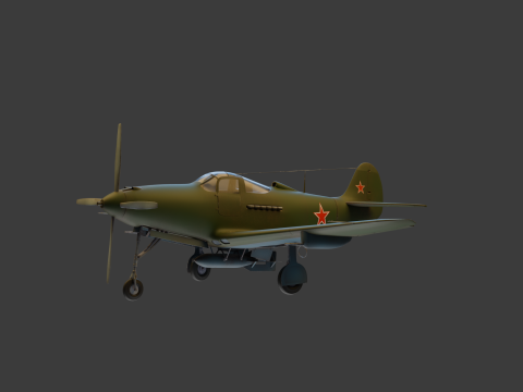 Soviet Fighter Plane Airacobra 3Dモデル