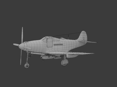 Soviet Fighter Plane Airacobra 3Dモデル