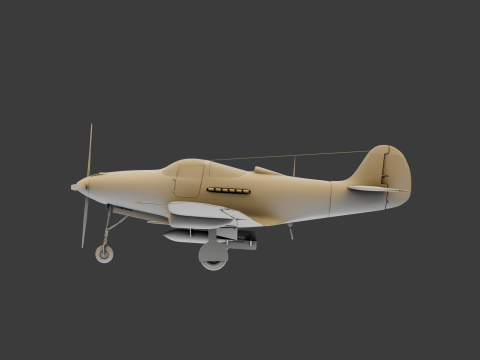 Soviet Fighter Plane Airacobra 3Dモデル