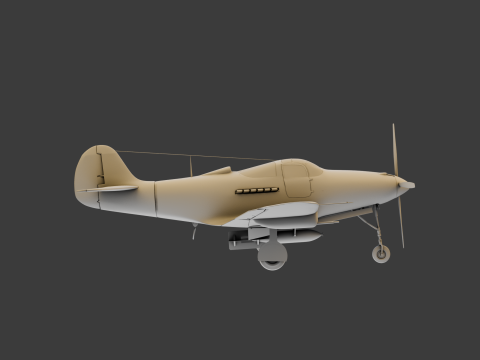 Soviet Fighter Plane Airacobra 3Dモデル