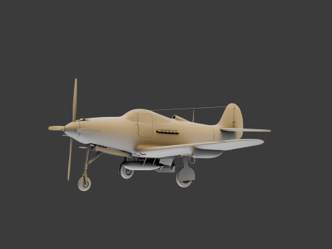 Soviet Fighter Plane Airacobra 3Dモデル