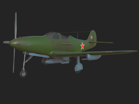 Soviet Fighter Plane Airacobra 3Dモデル