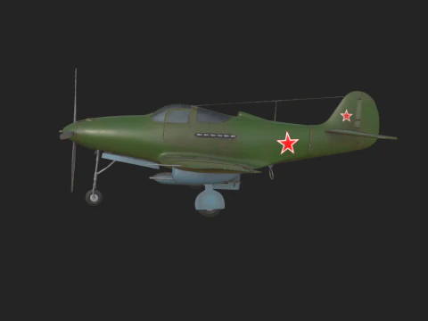 Soviet Fighter Plane Airacobra 3D Model