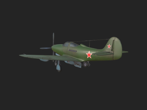 Soviet Fighter Plane Airacobra 3Dモデル