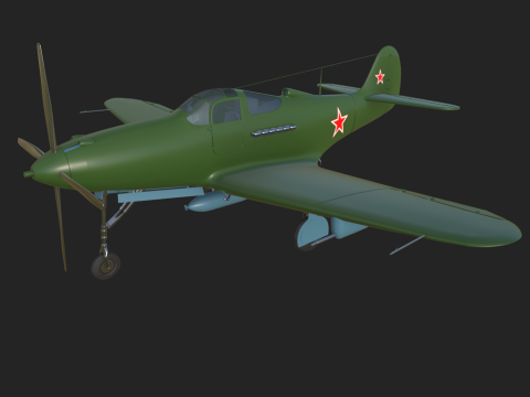 Soviet Fighter Plane Airacobra 3Dモデル