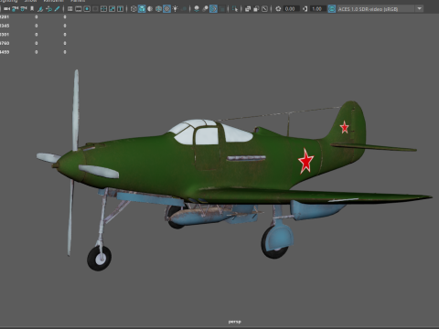 Soviet Fighter Plane Airacobra 3Dモデル
