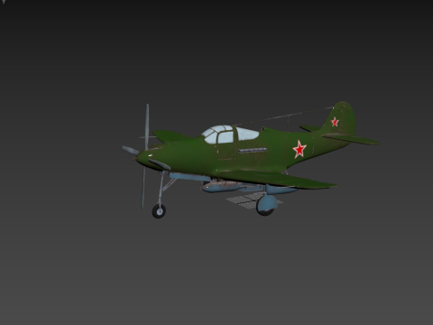 Soviet Fighter Plane Airacobra 3Dモデル