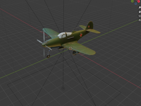 Soviet Fighter Plane Airacobra 3Dモデル