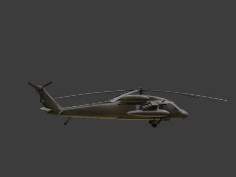 USA military helicopter black hawk 3D Model