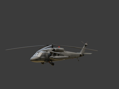 USA military helicopter black hawk 3D Model