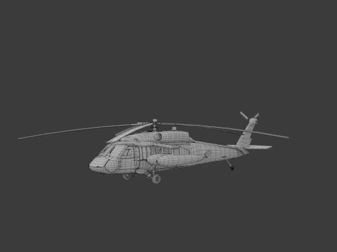 USA military helicopter black hawk 3D Model