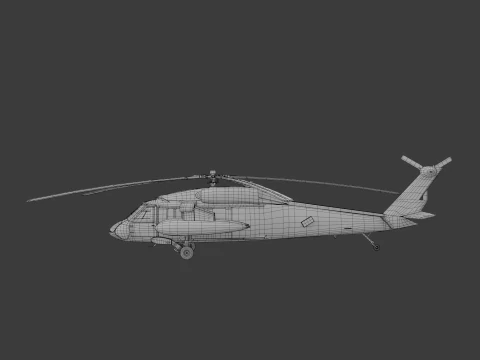 USA military helicopter black hawk 3D Model