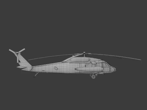 USA military helicopter black hawk 3D Model
