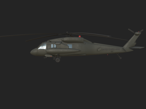 USA military helicopter black hawk 3D Model
