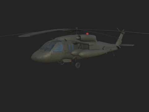 USA military helicopter black hawk 3D Model