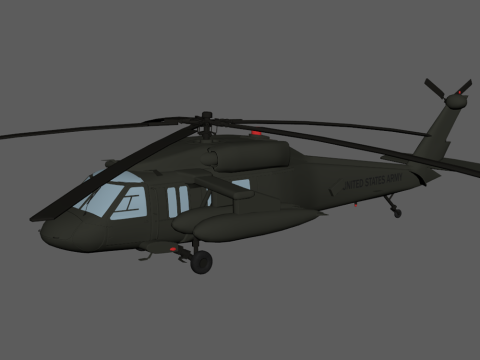 USA military helicopter black hawk 3D Model