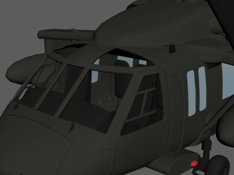USA military helicopter black hawk 3D Model