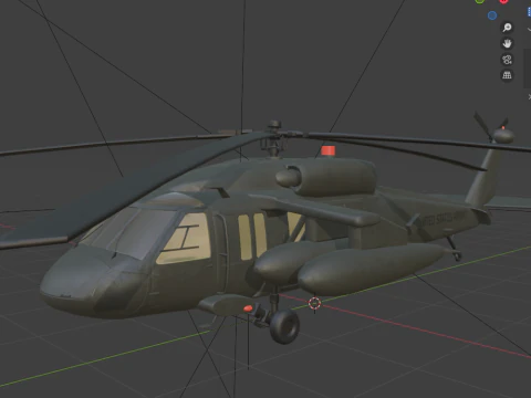 USA military helicopter black hawk 3D Model