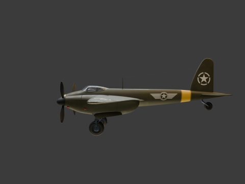 American Fighter Aircraft 3D Модель