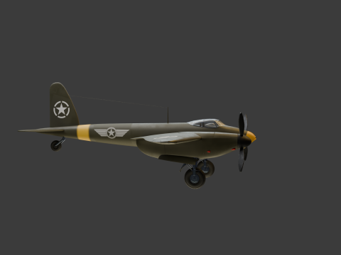 American Fighter Aircraft 3D Модель