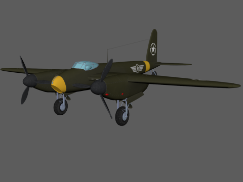 American Fighter Aircraft 3D Модель