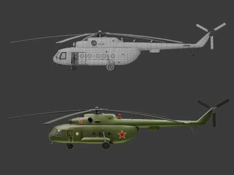 Mi-8 Russian Air Force Helicopter 3D Model