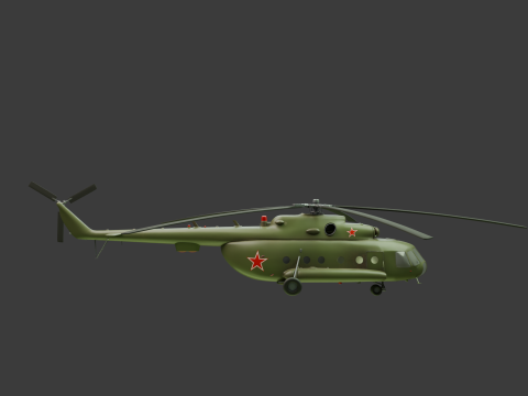 Helikopter Angkatan Udara Rusia Mi-8 Model 3D