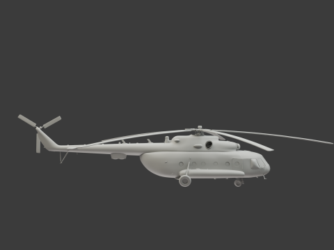 Helikopter Angkatan Udara Rusia Mi-8 Model 3D