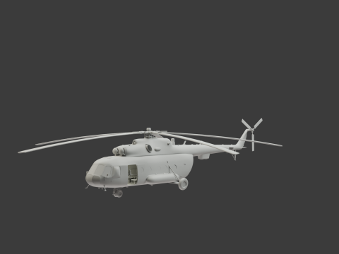 Helikopter Angkatan Udara Rusia Mi-8 Model 3D