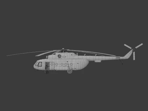 Helic&oacute;ptero Mi-8 da For&ccedil;a A&eacute;rea Russa Modelo 3D