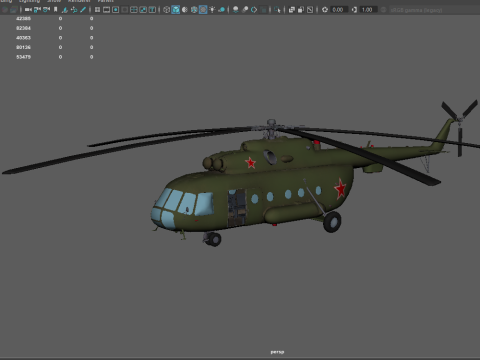 Helikopter Angkatan Udara Rusia Mi-8 Model 3D