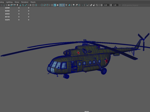 Helikopter Angkatan Udara Rusia Mi-8 Model 3D