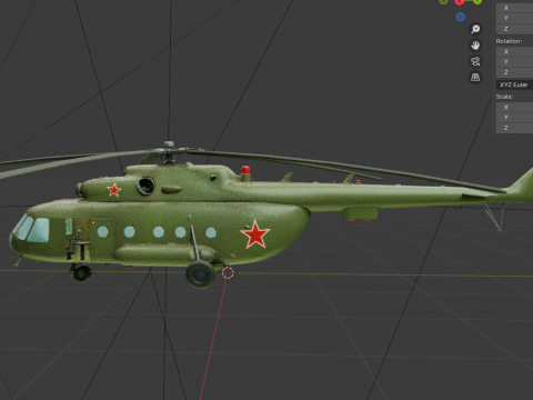 Helikopter Angkatan Udara Rusia Mi-8 Model 3D